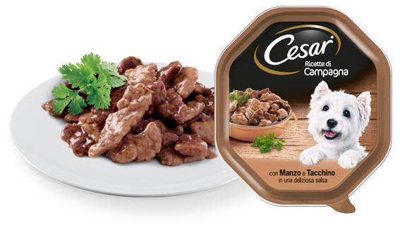 Cesar Ricette Di Campagna Manzo e Tacchino 150gr Alimento umido per Cani Cesar Ricette Di Campagna Manzo e Tacchino 150gr Alimento umido per Cani